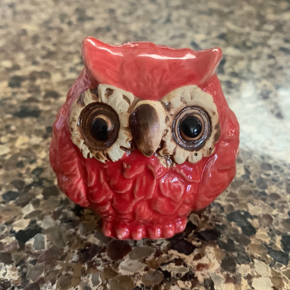 3/$15 Red Glass Owl